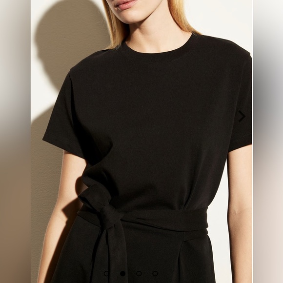 Vince Short Sleeve Tie Waist Dress, sz Large NWT - Picture 3 of 7